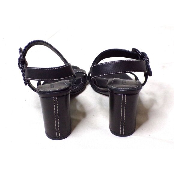 🆕MARION PARKE Lang Block Heel Leather Sandals Shoes 6 Black - Picture 7 of 14